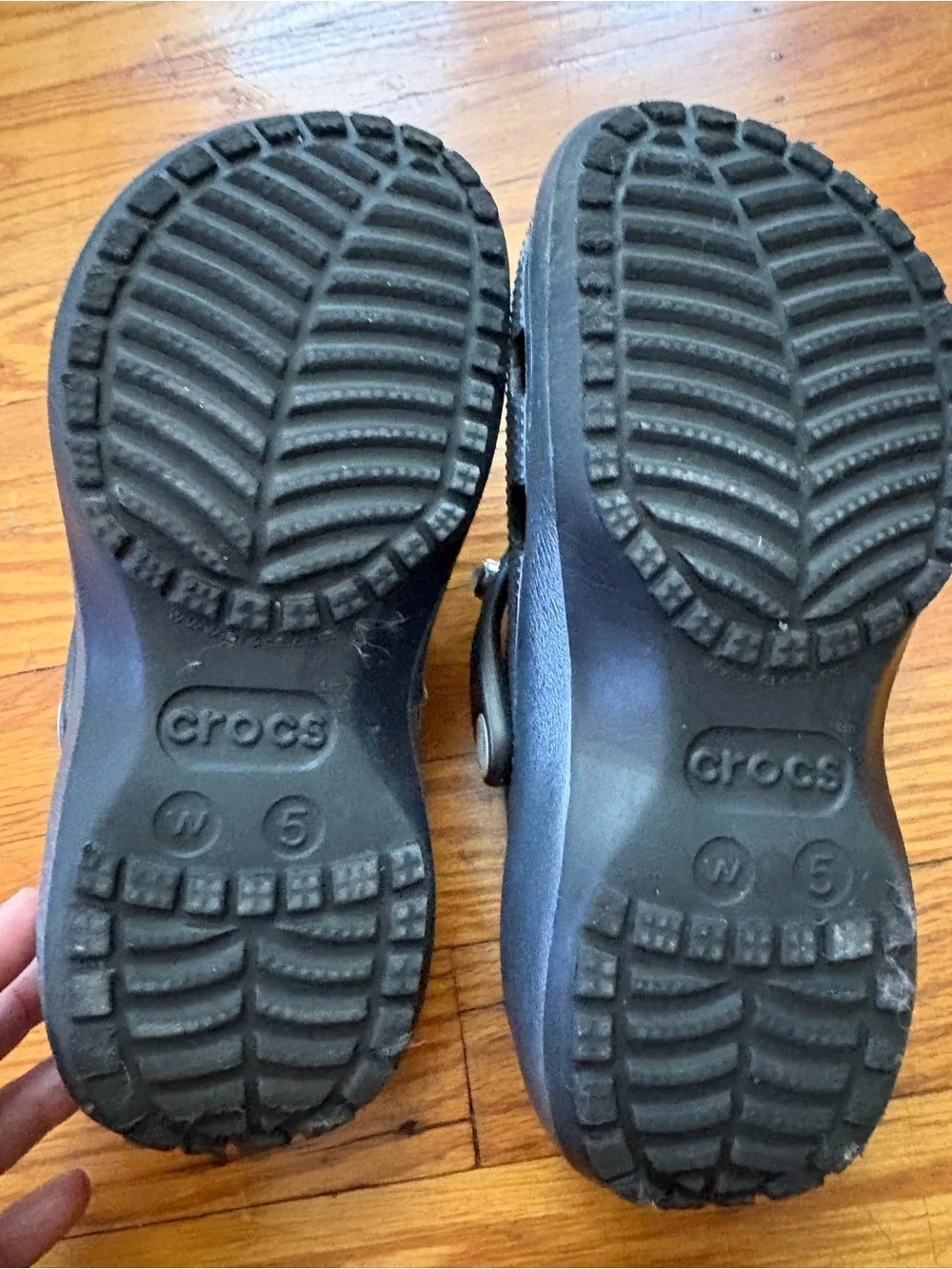 CROCS Kids Black Clog Sandals with Pearl & Teardrop Gems